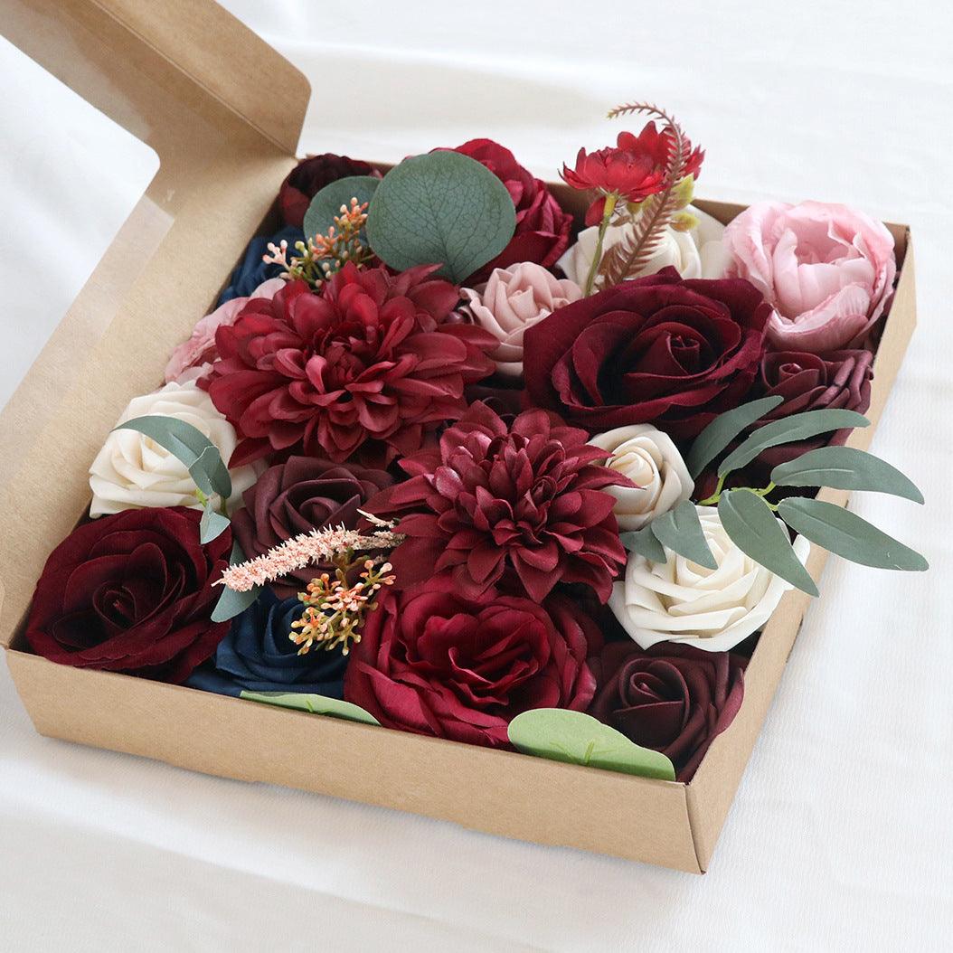 European Simulation Boxed Flowers Wedding Birthday Party Gift Flower Box Diy Home Decoration